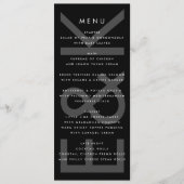 Ultramodernes, einfaches, großes Monogramm-Menü Menükarte (Vorderseite)
