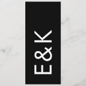 Ultramodernes, einfaches, großes Monogramm-Menü Menükarte (Rückseite)