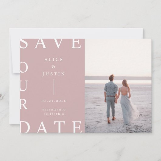ultramodernes Layout Foto Save the Date Einladung (Vorderseite)