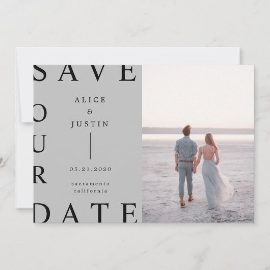 ultramodernes Layout Foto Save the Date Einladung (Vorderseite)