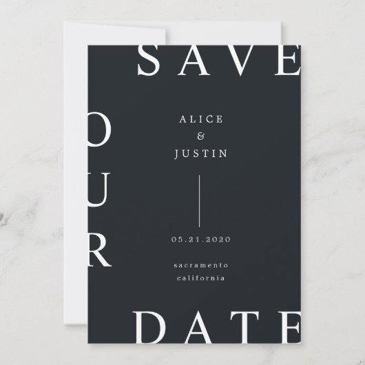 Ultramodernes Layout Save the Date Einladung (Vorderseite)