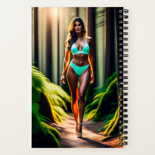 Ultrarealistisches Mädchen mit Bikini-Notebook Notizblock (Rückseite)