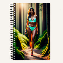 Ultrarealistisches Mädchen mit Bikini-Notebook Notizblock