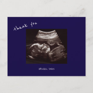 Ultraschall-Baby-Shower-Süße-Dankeschön-Navy Postkarte