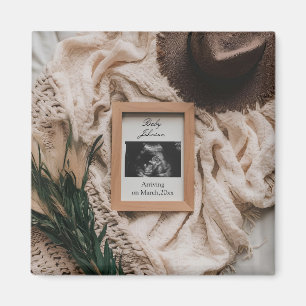 Ultraschall Boho rustikale Schwangerschaftsankündi Magnet