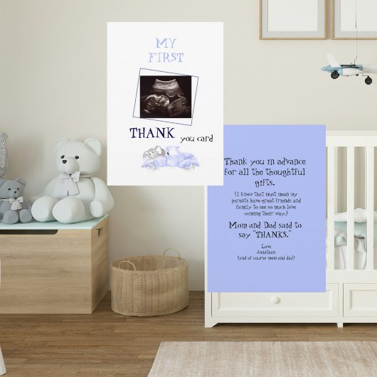 Ultraschall dank Babysicht Dankeskarte