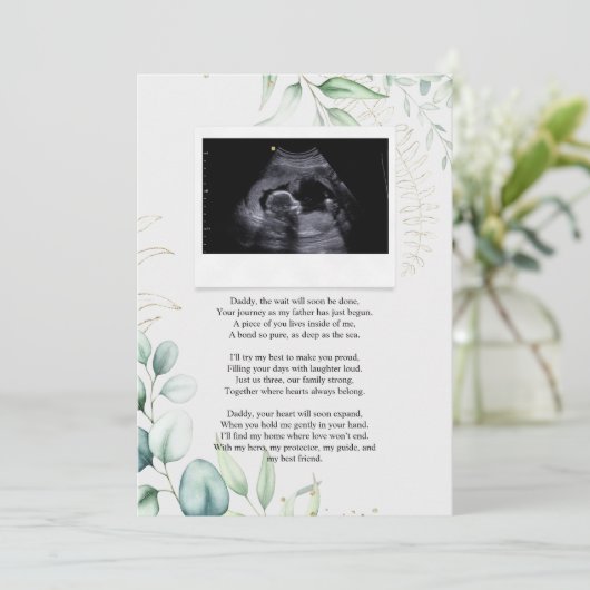 Ultraschall-Sonogramm-Bump Gedicht an Vater Einladung (Stehend Vorderseite)