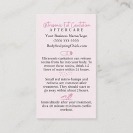 Ultraschallfettkavitation Aftercare Body Sculpting Visitenkarte