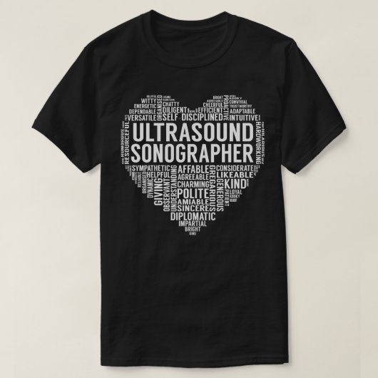Ultraschallsonographie Herz T-Shirt (Design vorne)
