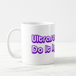 UltraschallTechs tun es im dunklen lila Logo 3D Kaffeetasse