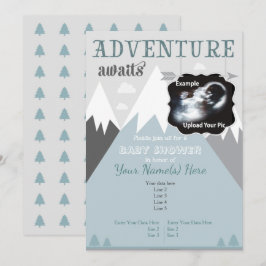 Ultrasound Adventure Mountain Baby Dusche einladen Einladung