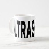 ULTRASOUND Black Typografie Kaffeetasse (Vorderseite Links)