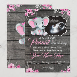 Ultrasound Elephant Baby Dusche Einladung, rustika Einladung