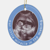 Ultrasound Foto Baby Boy Blue Wunder Making I Keramik Ornament (Links)