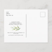 Ultrasound Foto Babydusche Foliage Pink Einladungspostkarte (Rückseite)