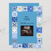 Ultrasound Foto Blue Tile Baby Danke schön (Vorne/Hinten)