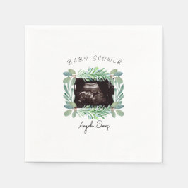 Ultrasound Foto Grüne neutrale Babydusche Serviette