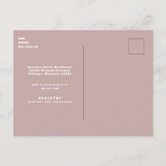 Ultrasound Foto Pink Baby Dusche Ankündigungspostkarte (Rückseite)