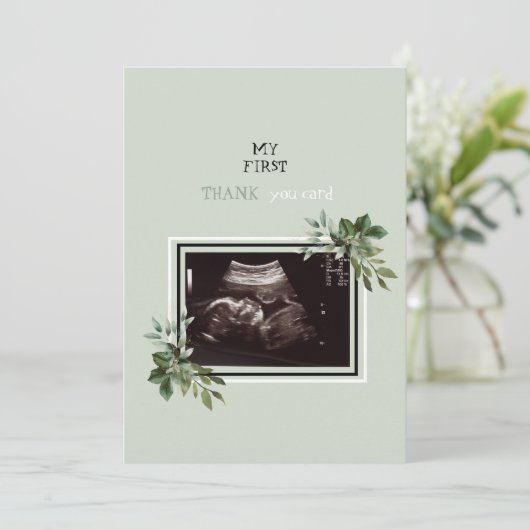 Ultrasound Foto Vielen Dank Baby Point II Dankeskarte (Stehend Vorderseite)