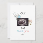 Ultrasound Funny Twin 1. Danke Card Baby View (Vorderseite)