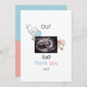 Ultrasound Funny Twin 1. Danke Card Baby View (Vorne/Hinten)