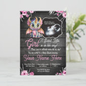 Ultrasound Girl Dragon Baby Shower Einladung (Stehend Vorderseite)