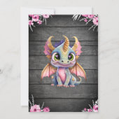 Ultrasound Girl Dragon Baby Shower Einladung (Rückseite)