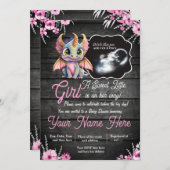 Ultrasound Girl Dragon Baby Shower Einladung (Vorne/Hinten)