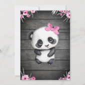 Ultrasound Girl Panda Baby Dusche Blume rustikal Einladung (Rückseite)