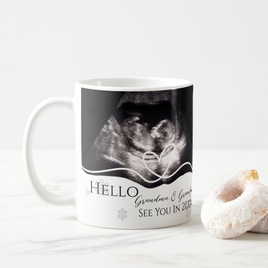 Ultrasound Grandparents Pregnancy Announcement Kaffeetasse (Mit Donut)