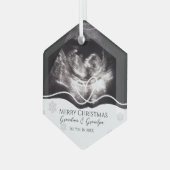 Ultrasound Grandparents Pregnancy Announcement Ornament Aus Glas (Vorderseite Links)