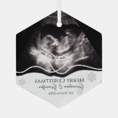 Ultrasound Grandparents Pregnancy Announcement Ornament Aus Glas (Rückseite)