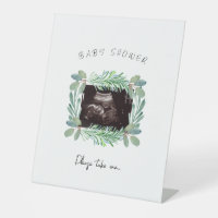 Ultrasound Greenery Baby Shower PLease Nehmen Sie 