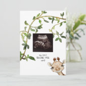 Ultrasound Photo Giraffe Thank You  Dankeskarte (Stehend Vorderseite)
