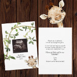 Ultrasound Photo Giraffe Thank You  Dankeskarte<br><div class="desc">Ultrasound Photo Baby Shower Thank You Card.  Baby's Perspective.  Thank You from the Baby.  Foliage.  Contact designer for other animal options.</div>