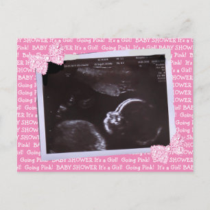 Ultrasound Picture Baby Shower Invitation Postcard Postkarte