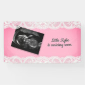 Ultrasound Pink Baby Dusche Banner (Horizontal)