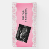 Ultrasound Pink Baby Dusche Banner (Vertikal)