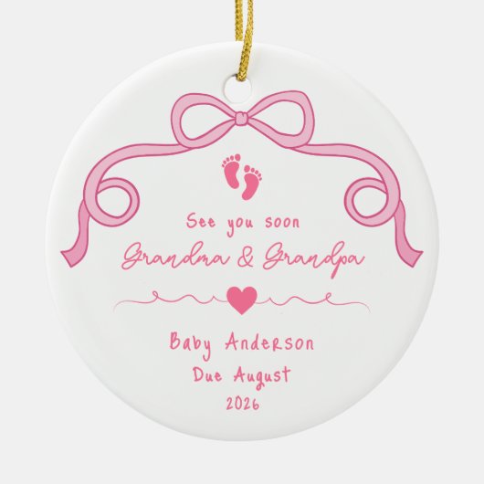 Ultrasound Schwangerschaft Ankündigung Weihnachten Keramik Ornament (Vorne)