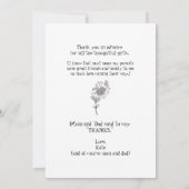 Ultrasound Sonnenblume Pink Funny Baby Dusche Dankeskarte (Rückseite)