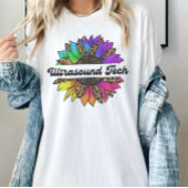 Ultrasound Tech Professionelle Regenbogenblume T-Shirt