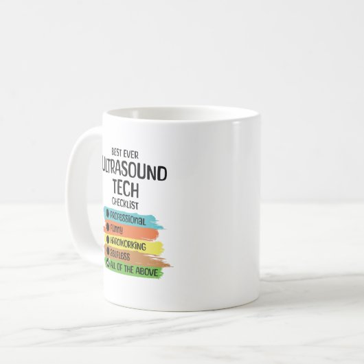 Ultrasound Tech Technologin Sonographer Grad Kaffeetasse (Vorderseite Links)