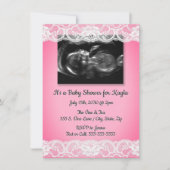 Ultrasound und Lace Baby Dusche Einladung (Vorderseite)