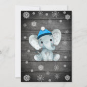 Ultrasound Winter Elephant Babydusche Einladung (Rückseite)