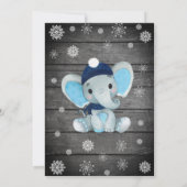 Ultrasound Winter Elephant Babydusche Einladung (Rückseite)