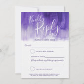 Ultraviolet abstrakte moderne Kunst, süße 16 RSVP- Einladung (Rückseite)