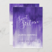 Ultraviolet abstrakte moderne Kunst, süße 16 RSVP- Einladung (Vorne/Hinten)