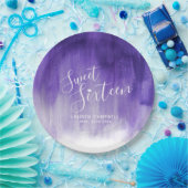 Ultraviolett abstrakte moderne Kunst süß 16 Geburt Pappteller (Party)