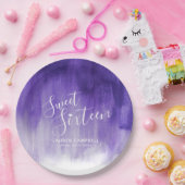 Ultraviolett abstrakte moderne Kunst süß 16 Geburt Pappteller (Party)