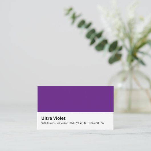 Ultraviolett | "Bold, Beautiful and Unique" Farbe Visitenkarte (Stehend Vorderseite)